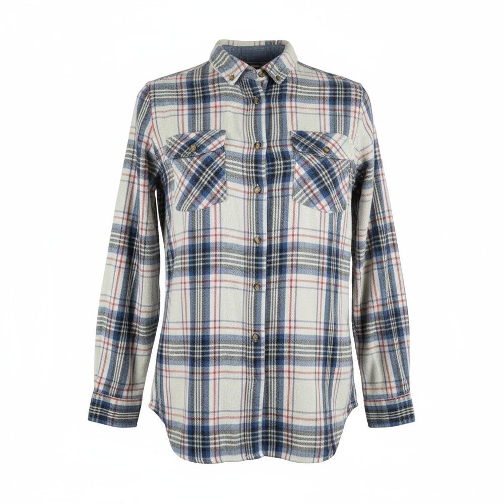 Penfield Men's Flannel Button Up Shirt Red Blue Plaid Size Medium